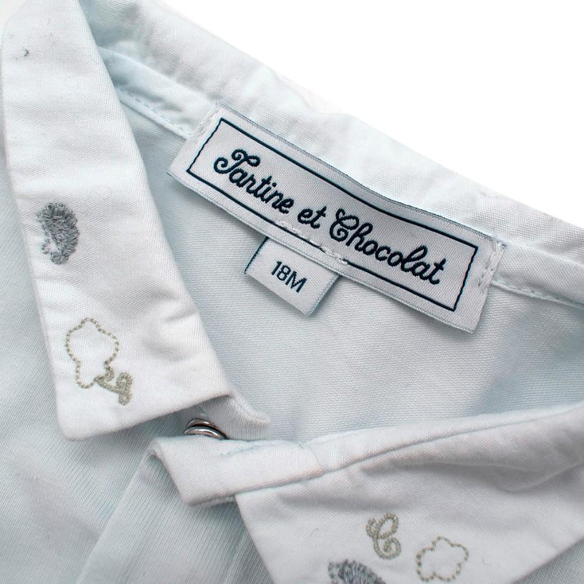 Tartine et Chocolat 18m Pale Blue Embroidered Baby Grow
