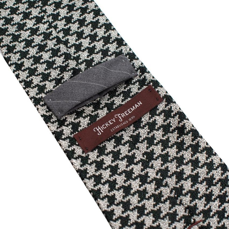 Hickey Freeman Green & Grey Houndstooth Tie
