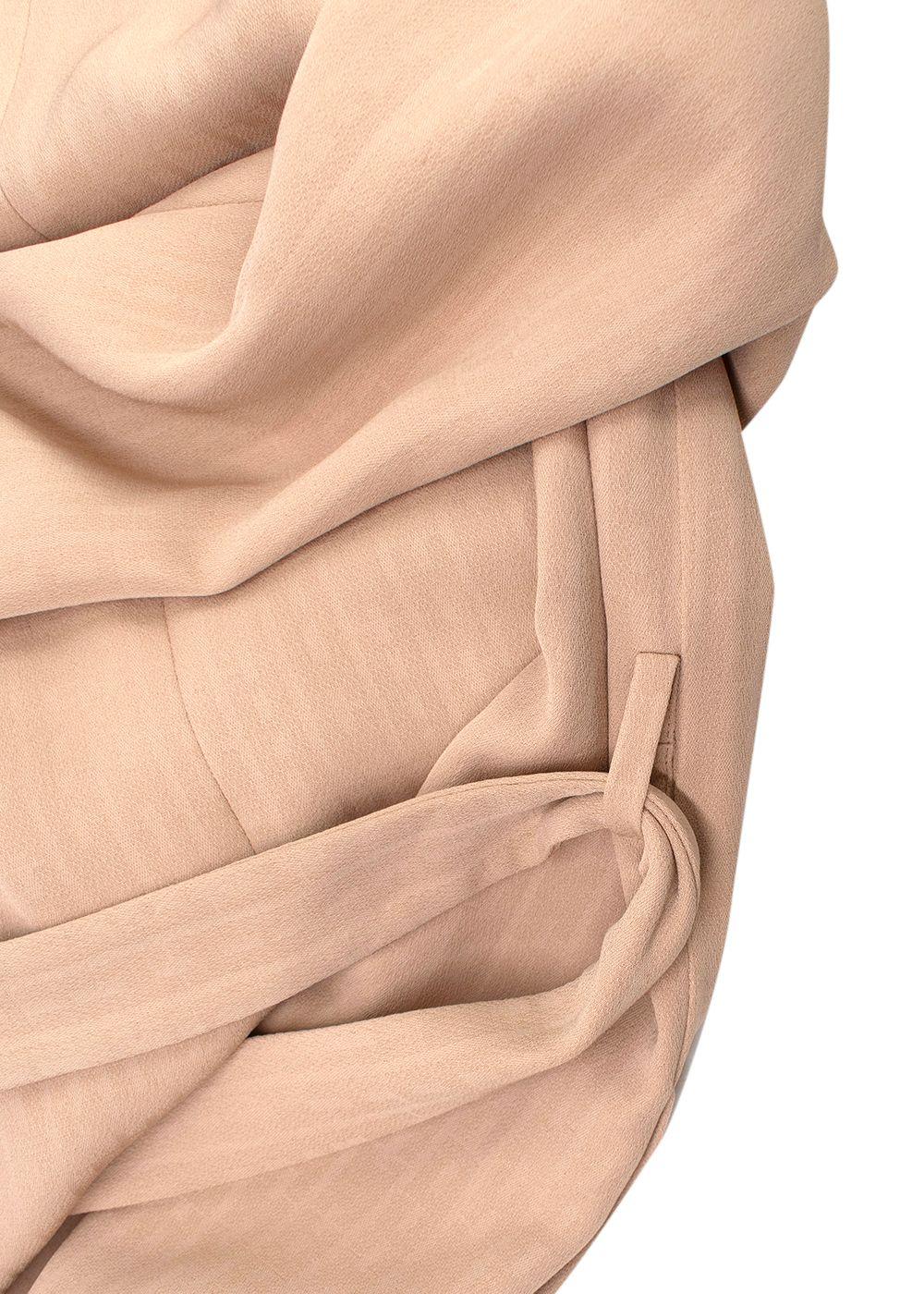 Hermes Rose Pierre De Lune Silk Cady H Wrap Jacket
