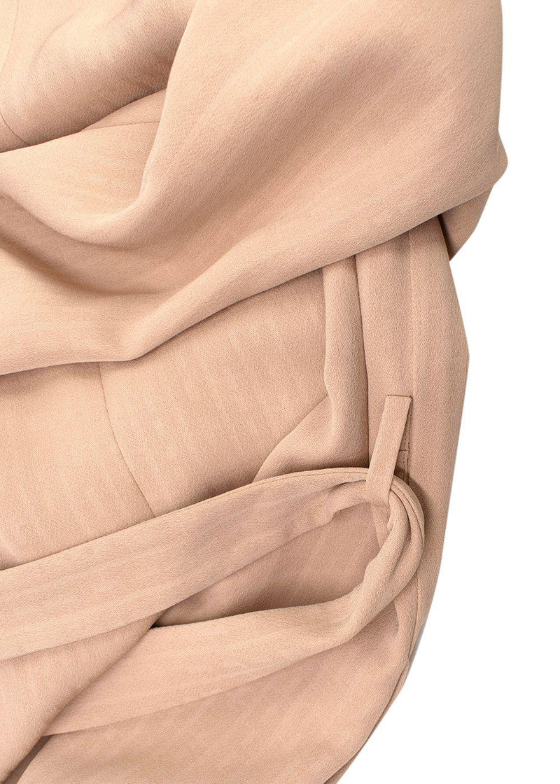 Hermes Rose Pierre De Lune Silk Cady H Wrap Jacket