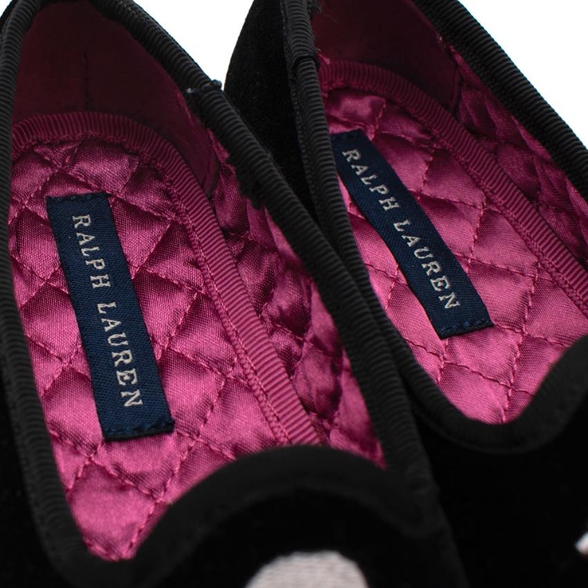 Ralph Lauren Black Velvet Skull Loafers
