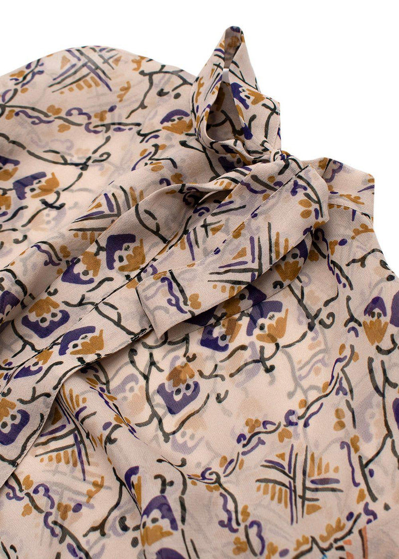Dior Multicoloured Sheer Pussybow Silk Blouse