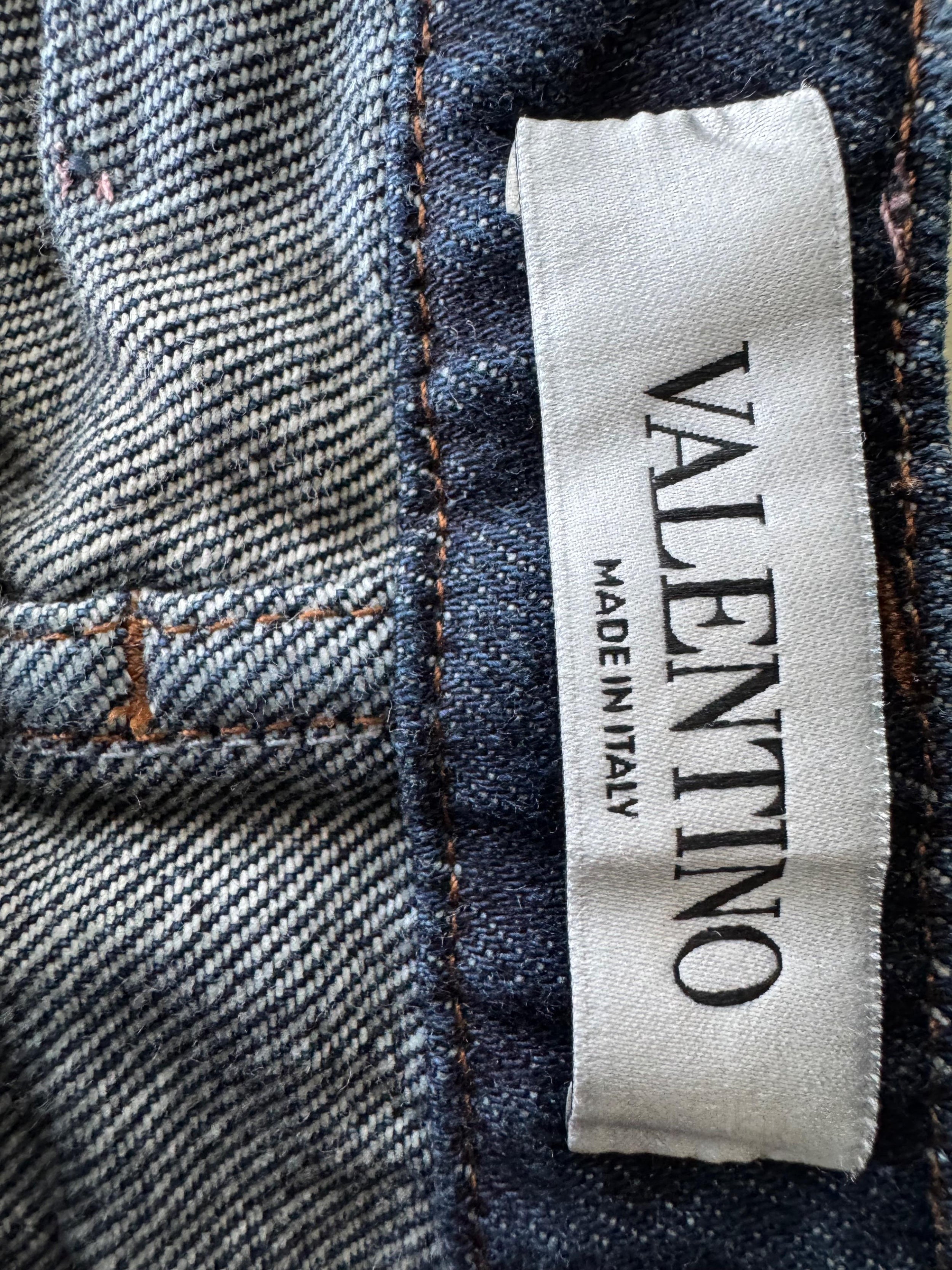 Valentino Cut Out Denim Shorts