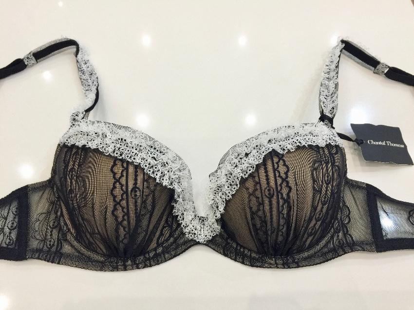 Chantal Thomass Tulle & Lace Frill Half Cup Bra & Brief Set