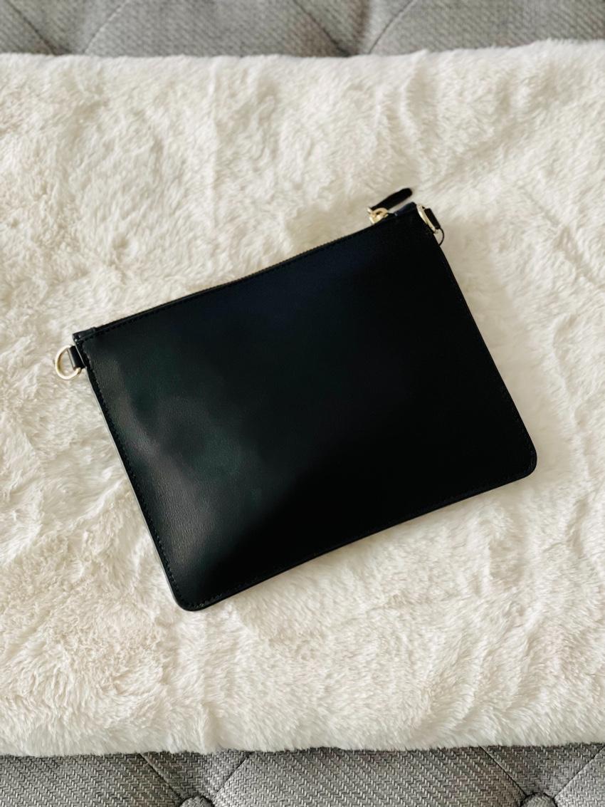 Theory Black Small Leather Clutch