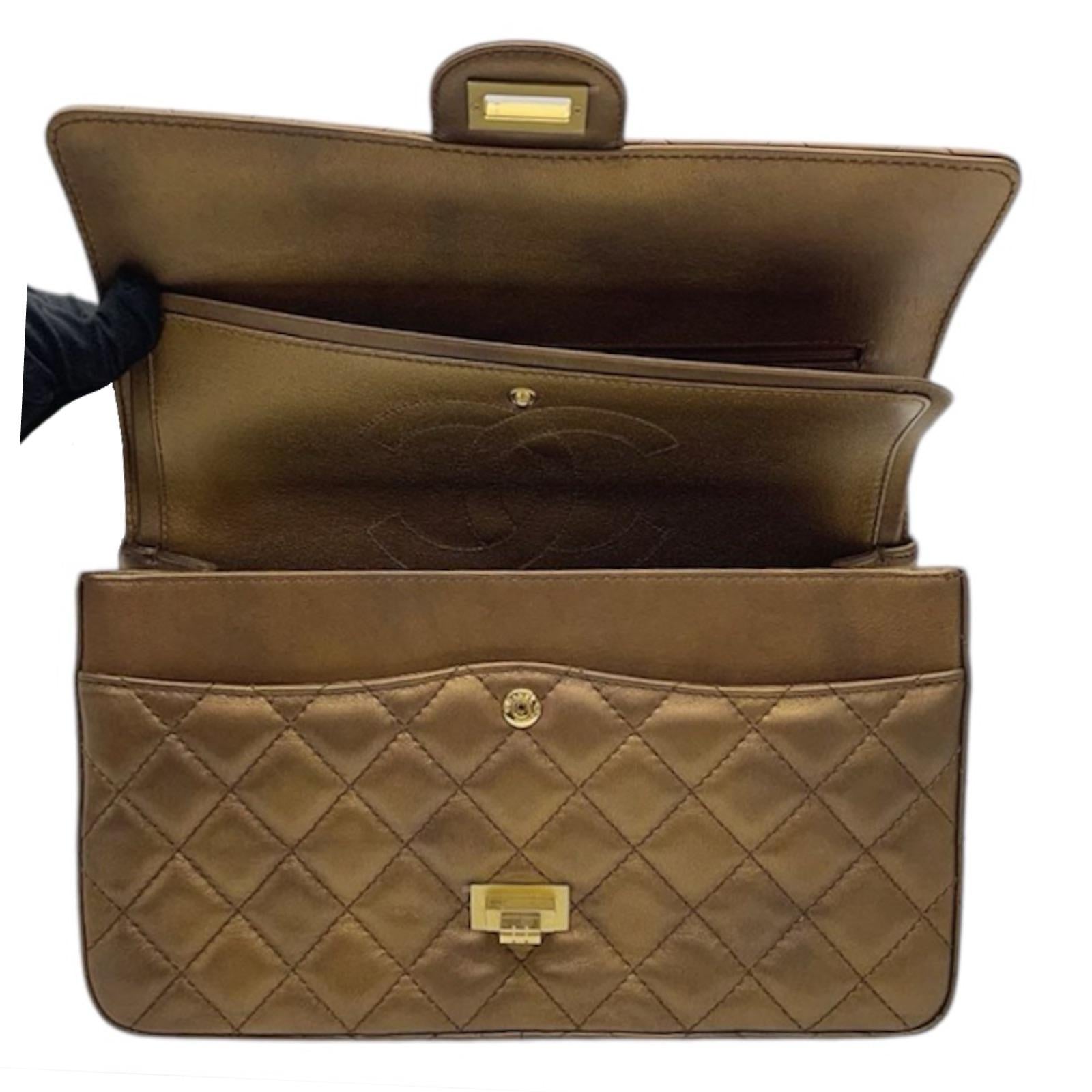 Chanel 2.55 Metallic Gold Reissue Double Flap Bag