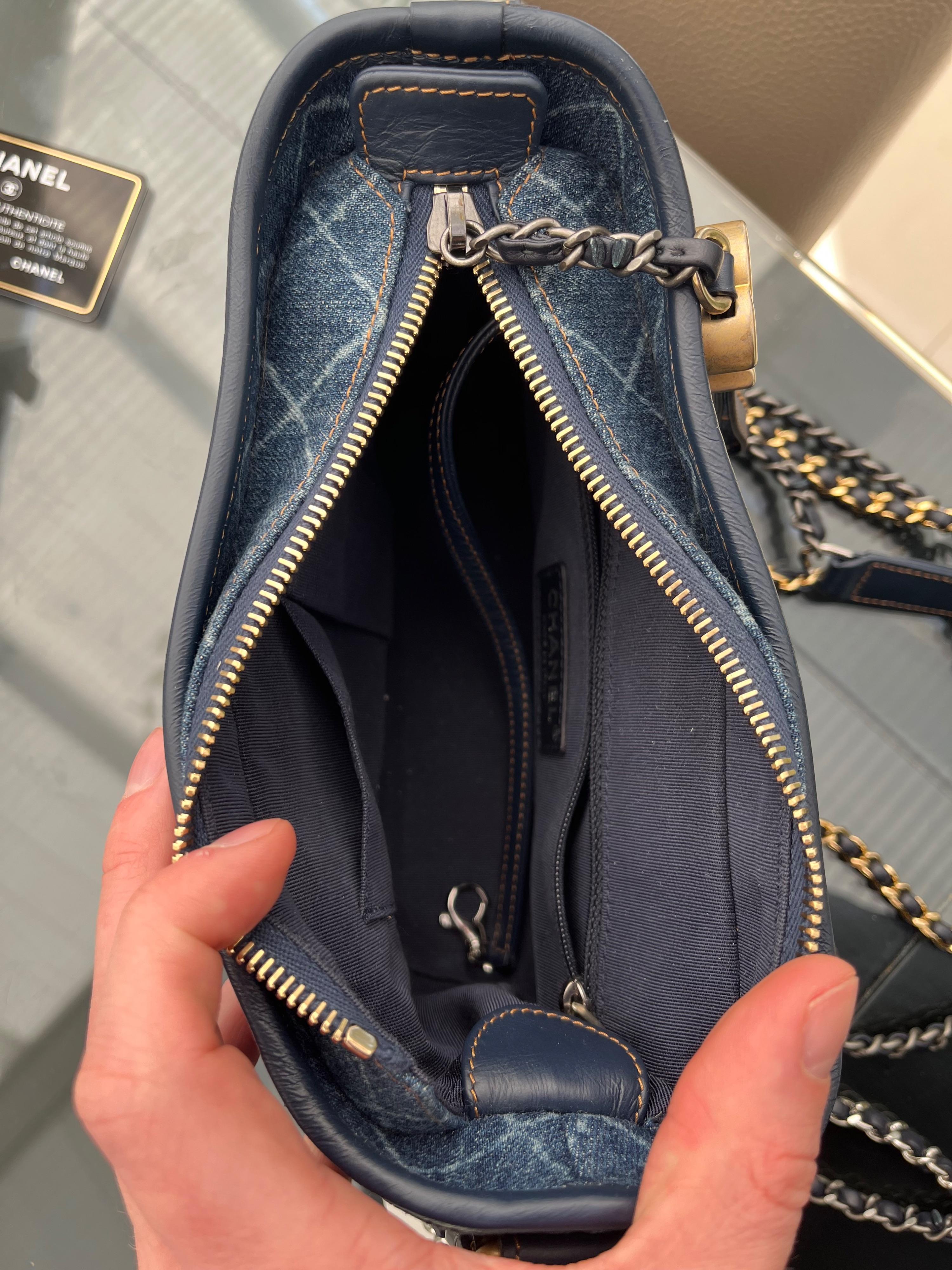 Chanel Small Denim and Calfskin Gabrielle Hobo