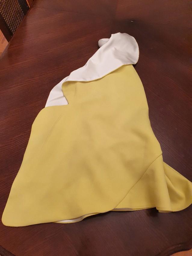 Maticevski Yellow Ruffled One Shoulder Mini Dress