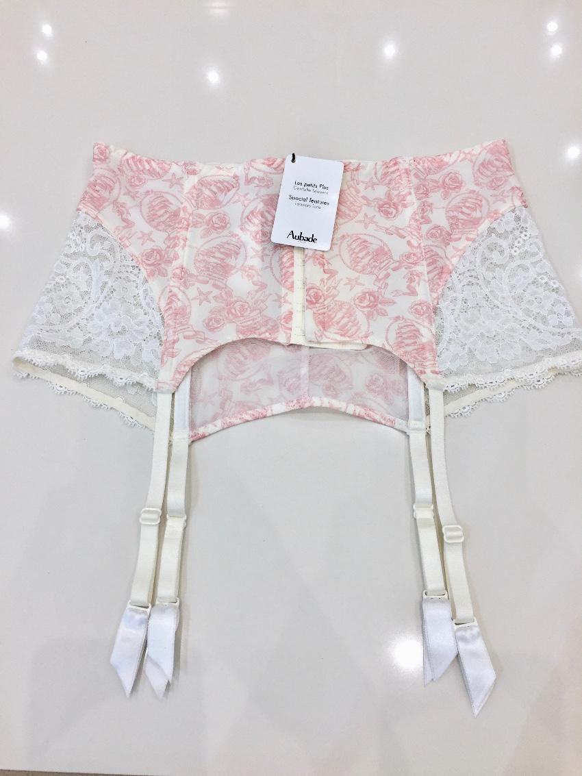 Aubade Leavers Lace Rose Waist Cincher Suspender Belt