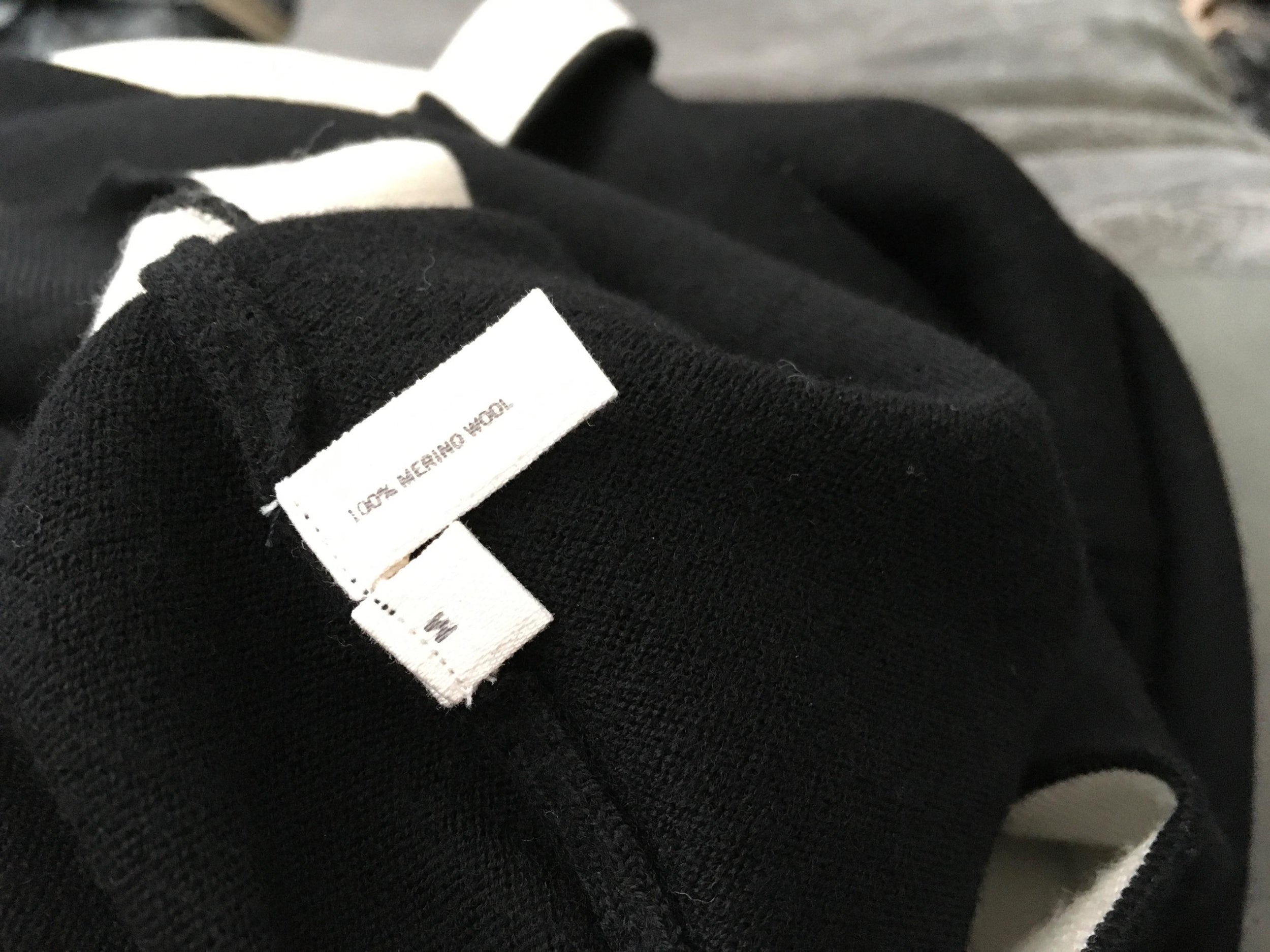 Black Merino Wool Asymmetric Dress
