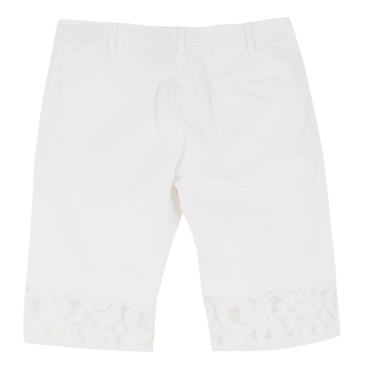 No.21 White Capri Shorts with Lace Detailing