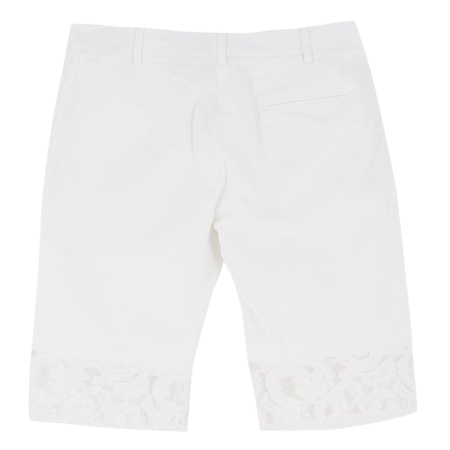 No.21 White Capri Shorts with Lace Detailing