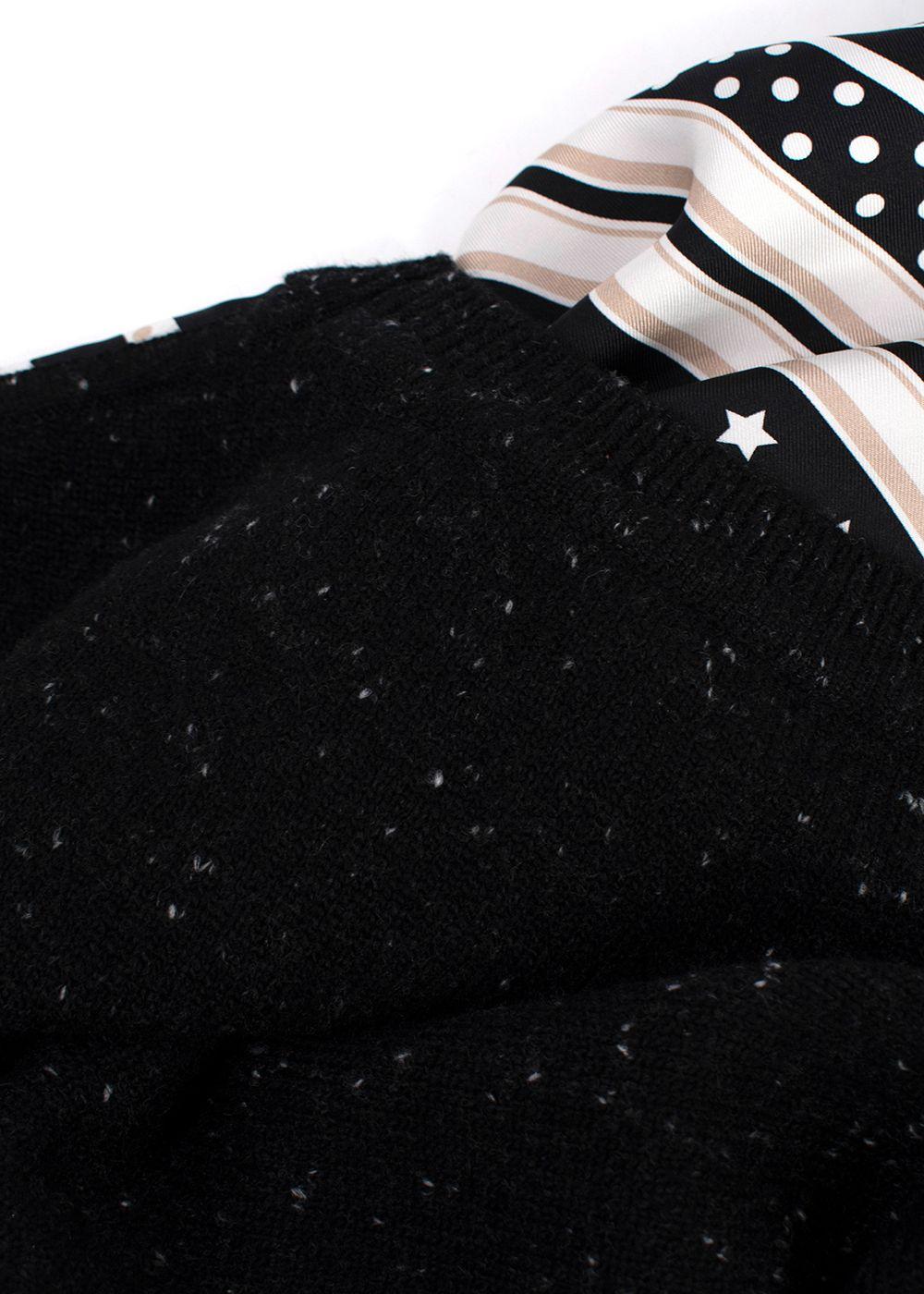 Hermes Black "Brides de Gala" Twillaine Short Sleeve Jumper