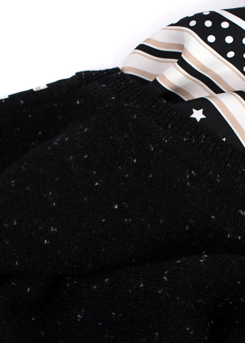 Hermes Black "Brides de Gala" Twillaine Short Sleeve Jumper
