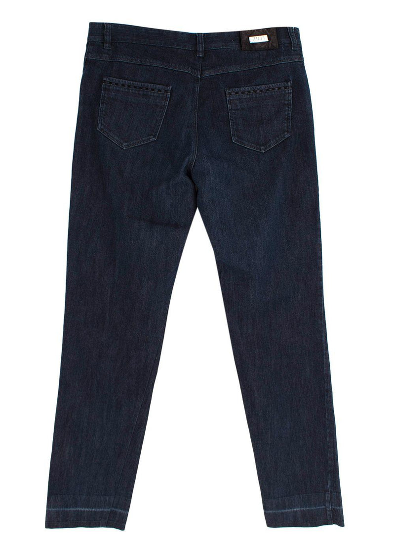 indigo-wash denim classic-fit jeans