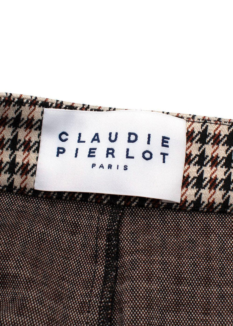 Claudie Pierlot Brown Houndstooth Check Skort