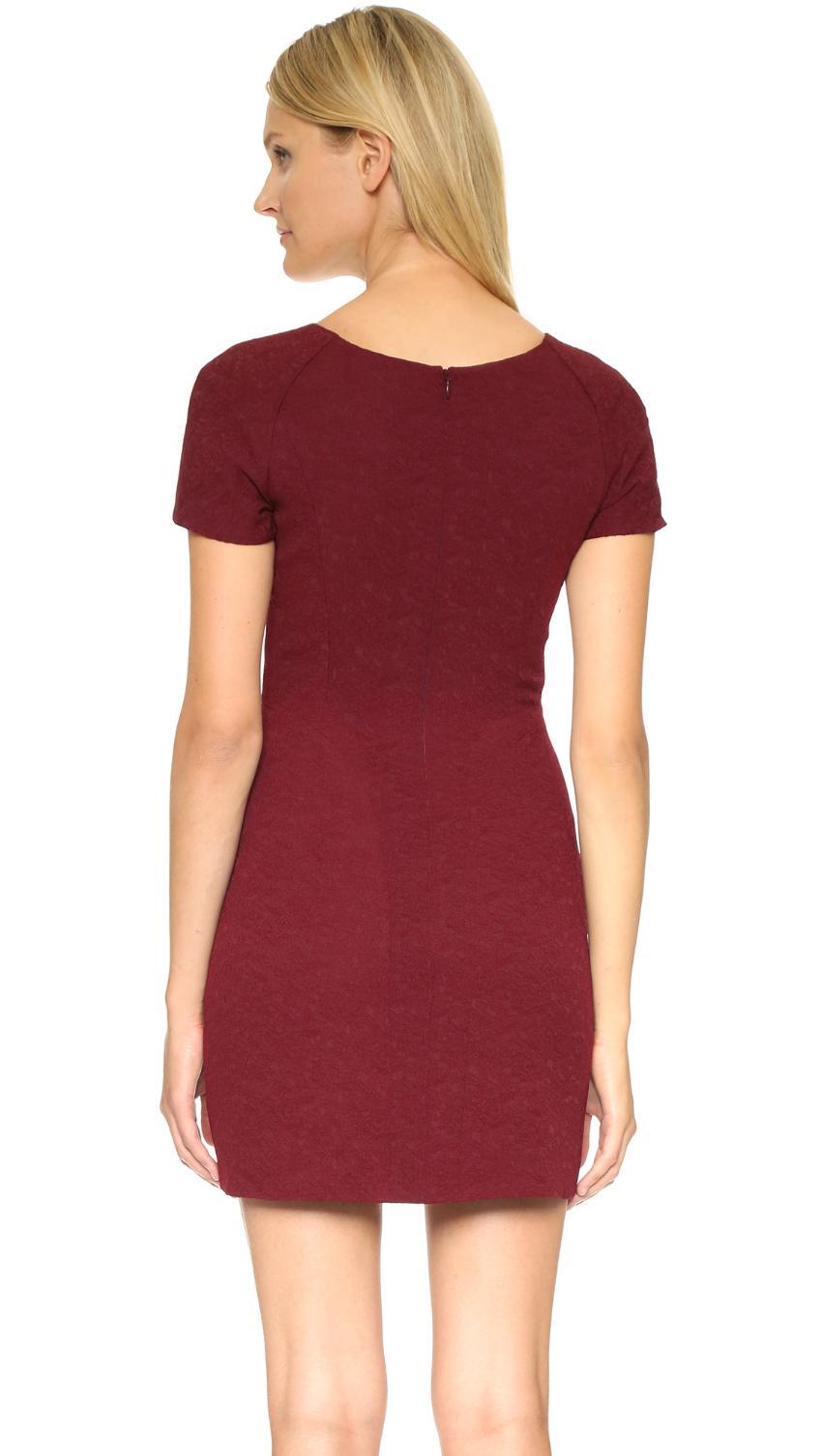 THE KOOPLES Burgundy Brocade Shift Dress