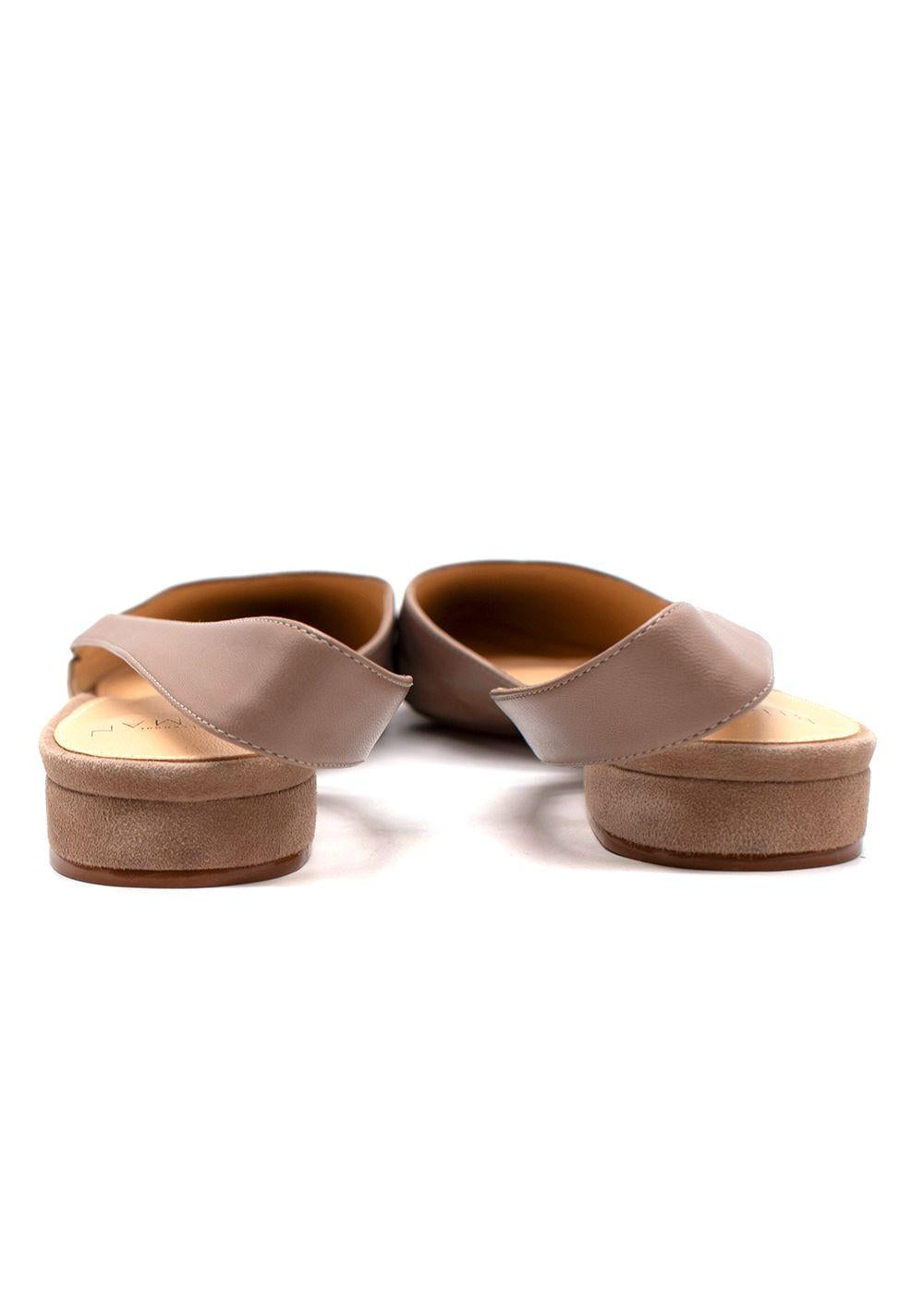 Alexandre Birman Taupe Suede Slingback Flats