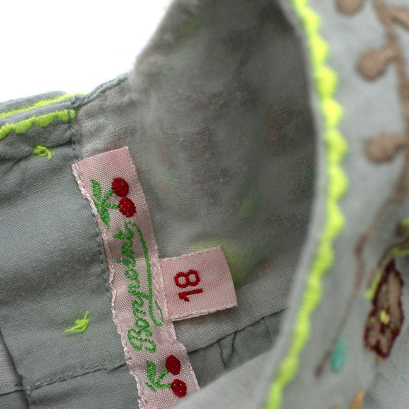 Sea Blue Embroidered Kids 18M Top