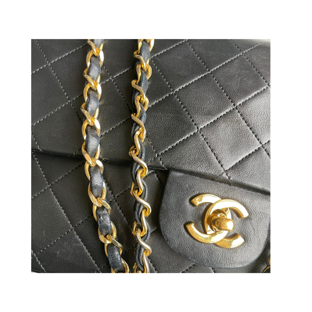Vintage Lambskin Quilted Medium Double Flap Bag