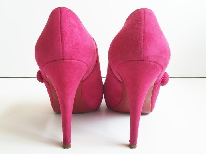Christian Louboutin Pink Fushcia C'est  Moi Suede Leather Ankle Boots