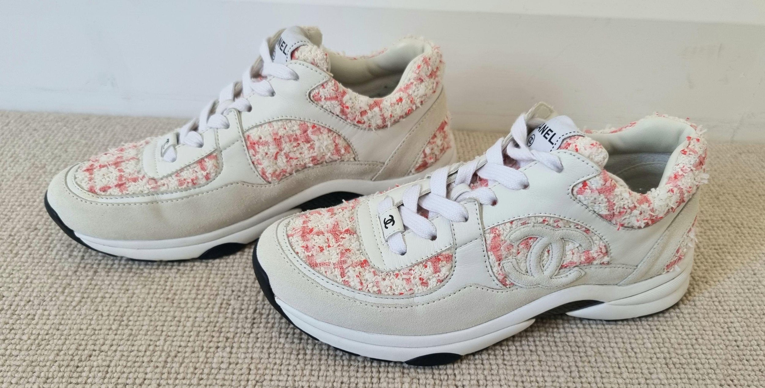 Chanel CC Tweed Trainers