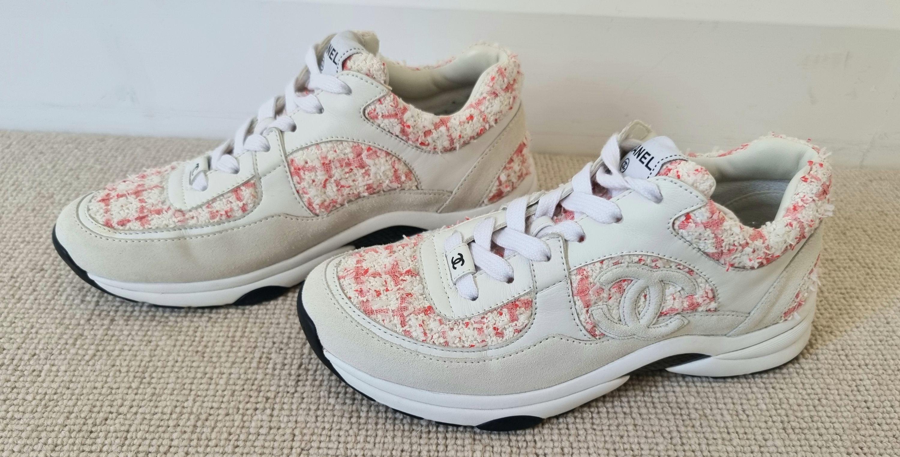 Chanel CC Tweed Trainers