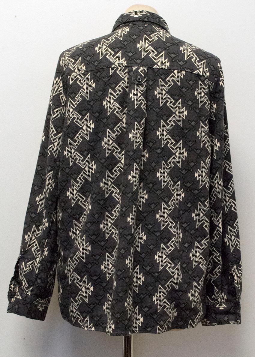 BDG Charcoal and white geometric print shirt