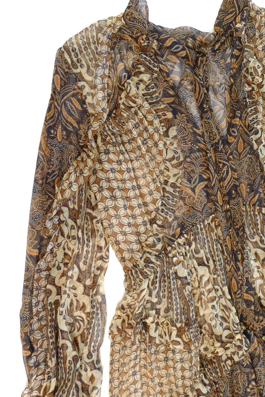 Zimmermann brown printed silk-georgette midi dress