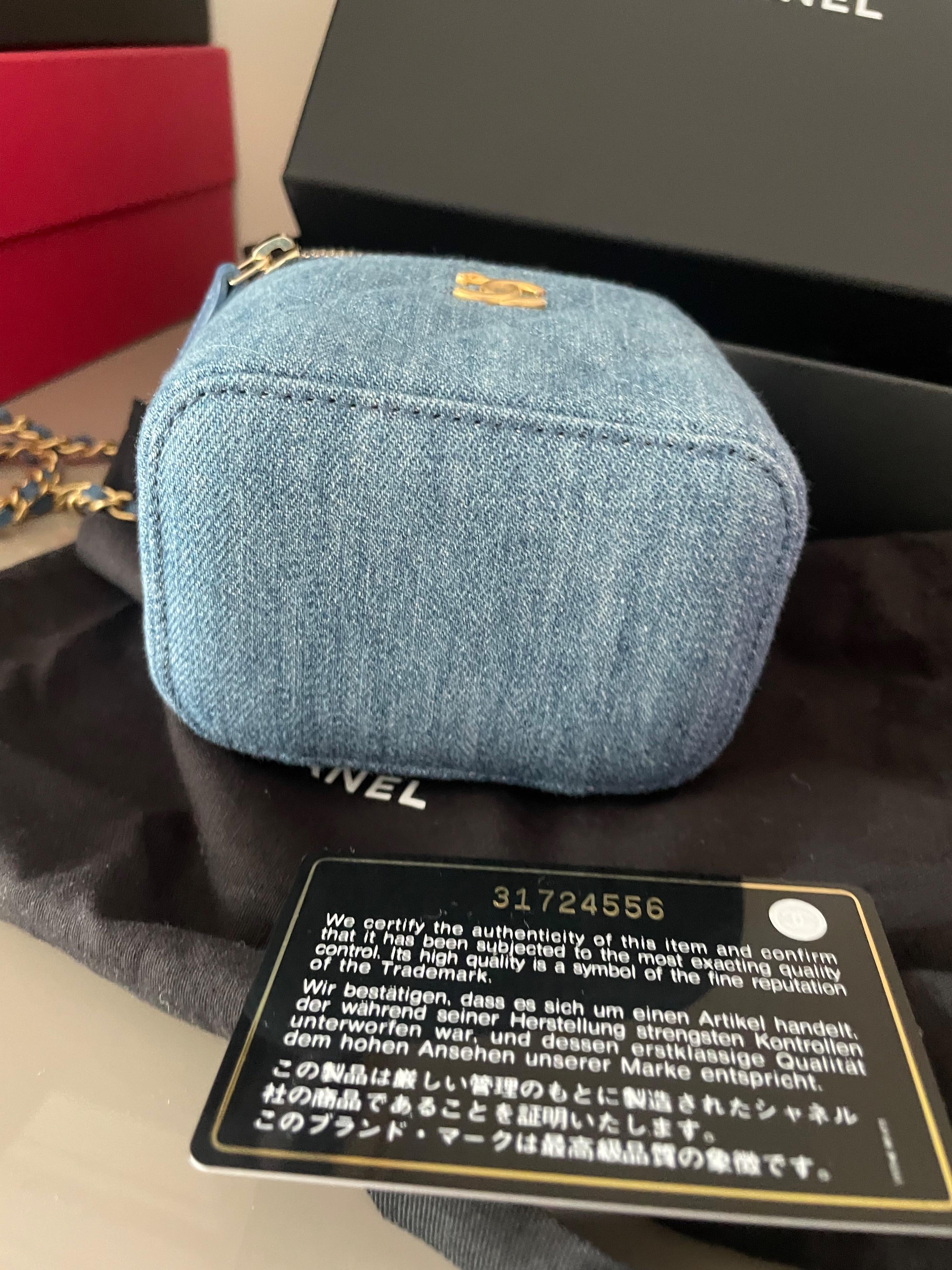 Chanel Blue Denim Coco Crush Vanity Bag