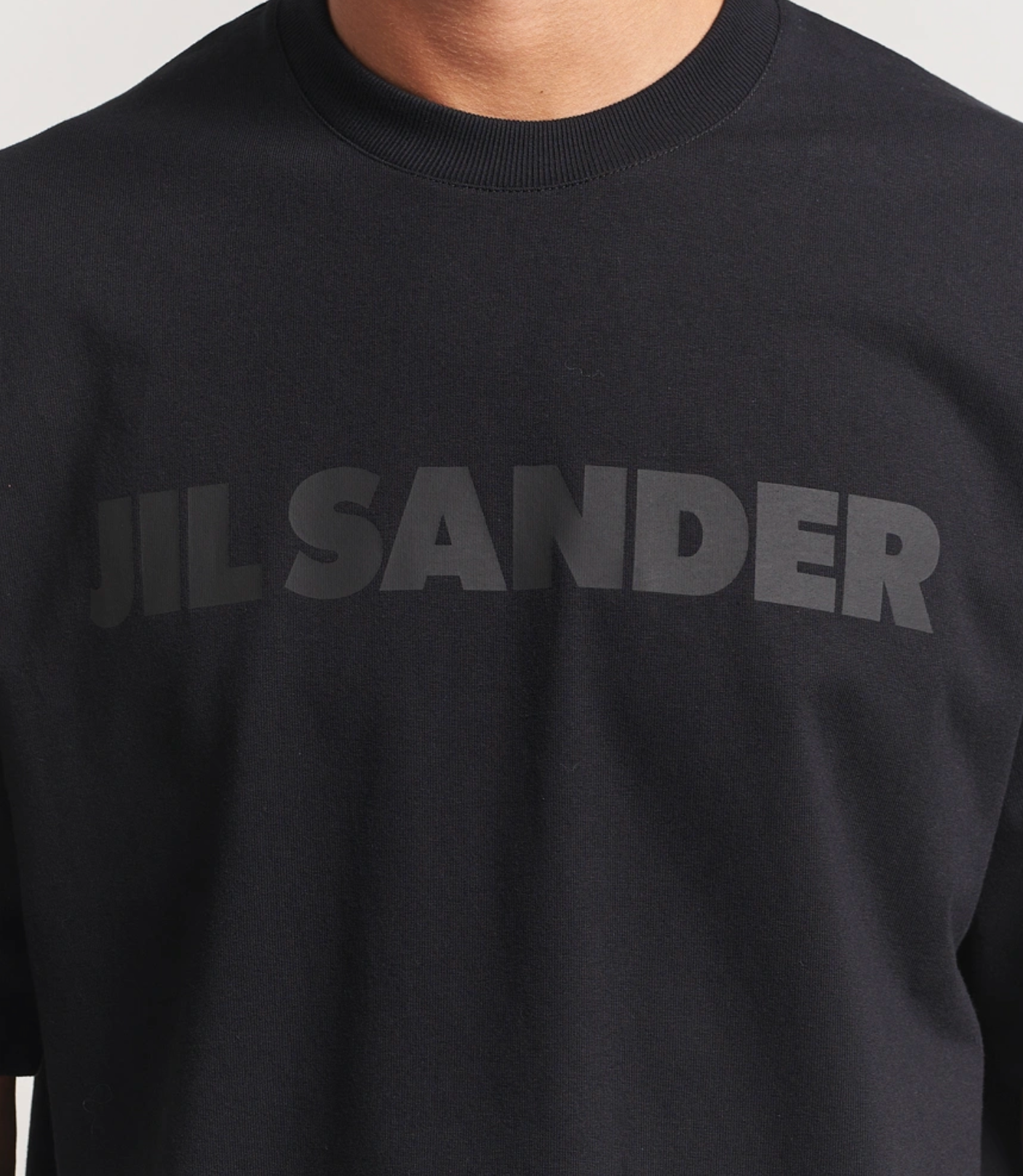 Jil Sander Round Collar Tonal Logo T-Shirt