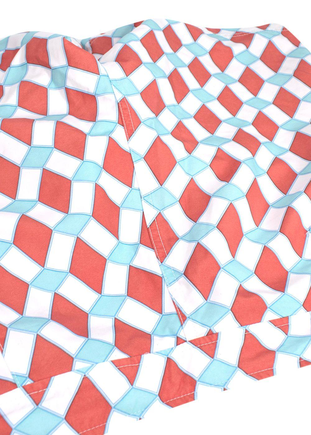 Pink House Mustique White and Orange Tile-print Shorts