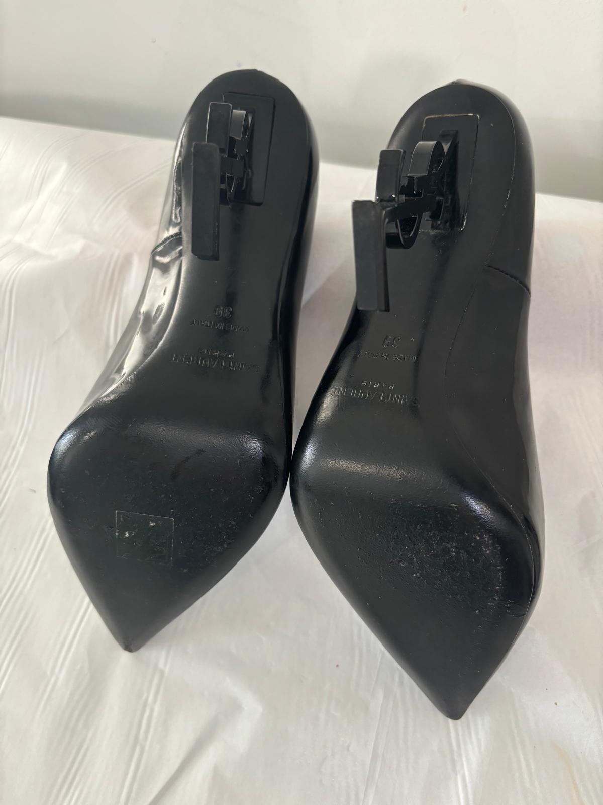Saint Laurent Black Patent Leather Opyum 110 Pumps