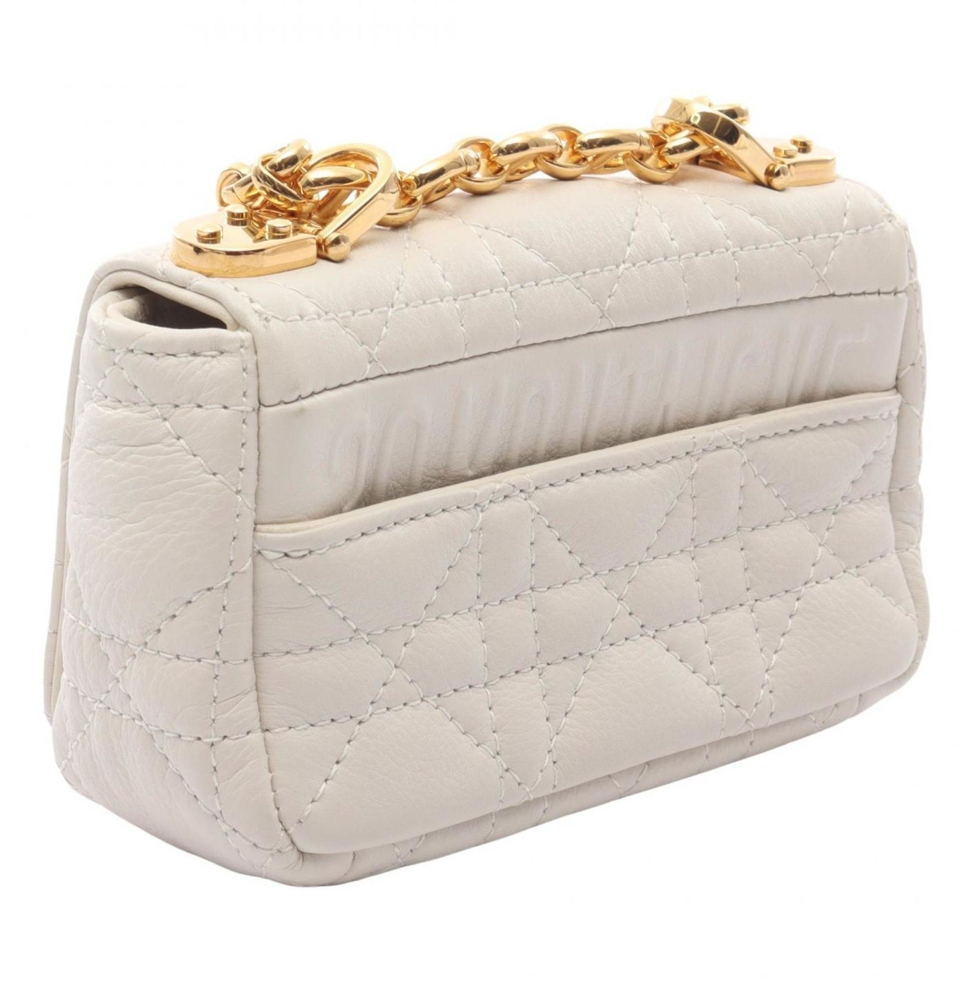Dior 2010 30 Montaigne Cream Shoulder bag with Gold Hardware