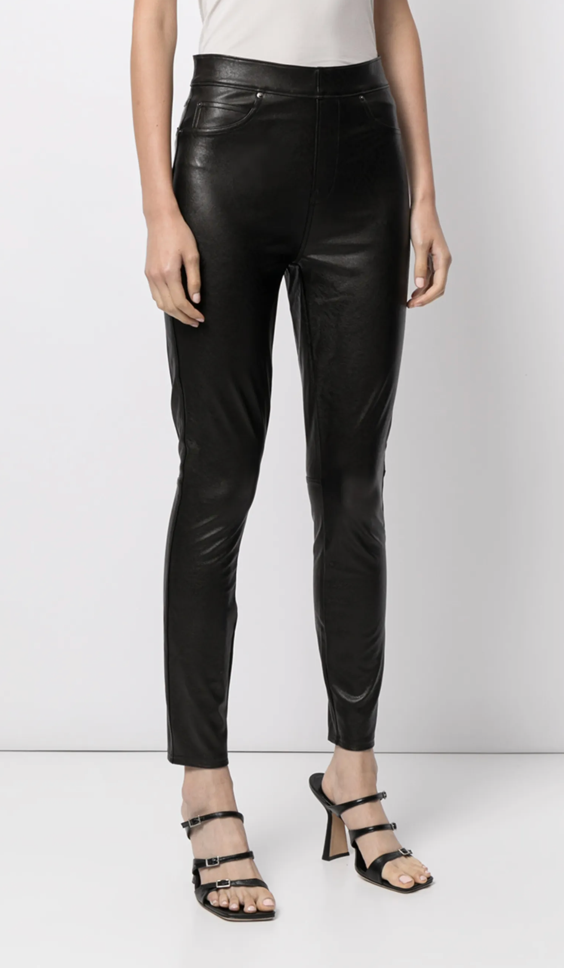 Spanx Black Faux Leather Skinny Trousers