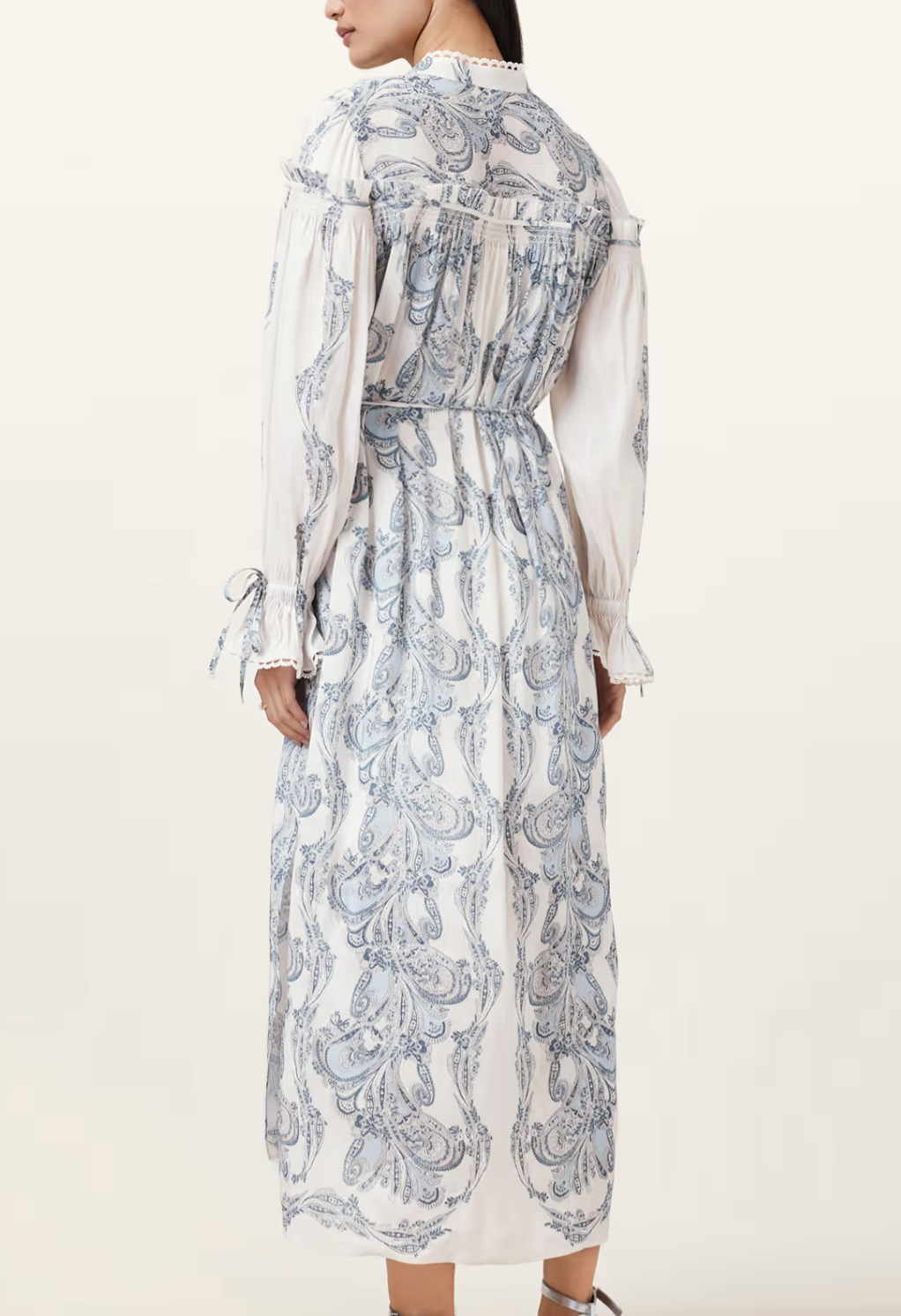All Saints Delphine Floral Print Midi Shirt Dress