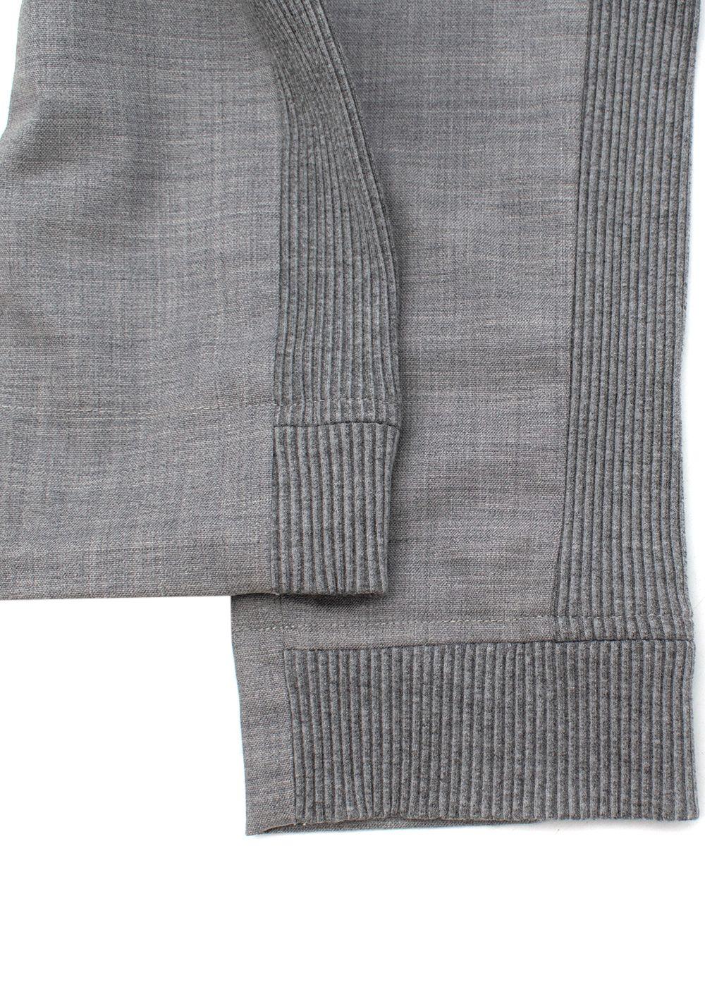 Grey Stretch Knit Slim Fit Trousers