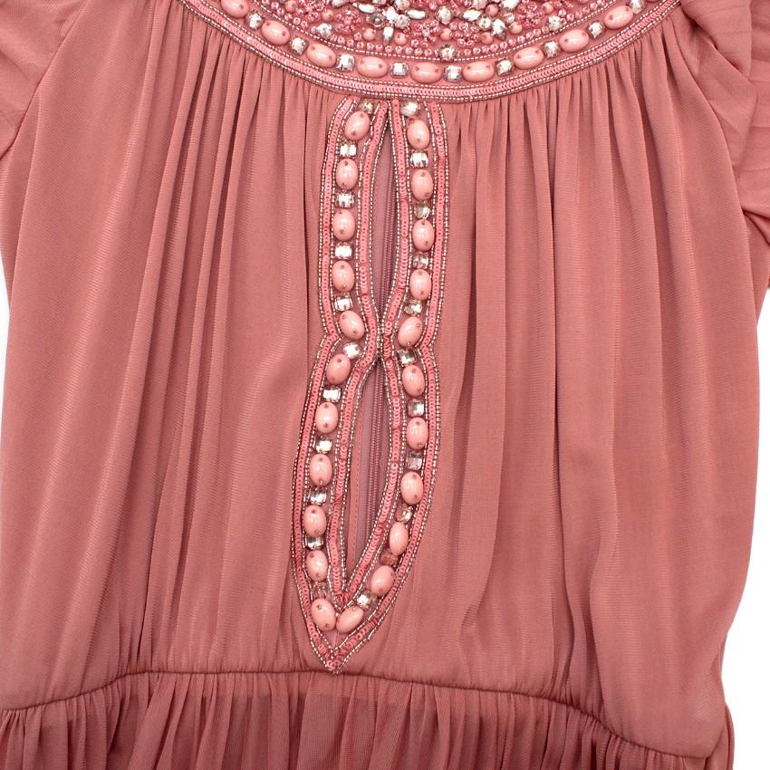 Zuhair Murad Pink Chiffon Embellished Gown
