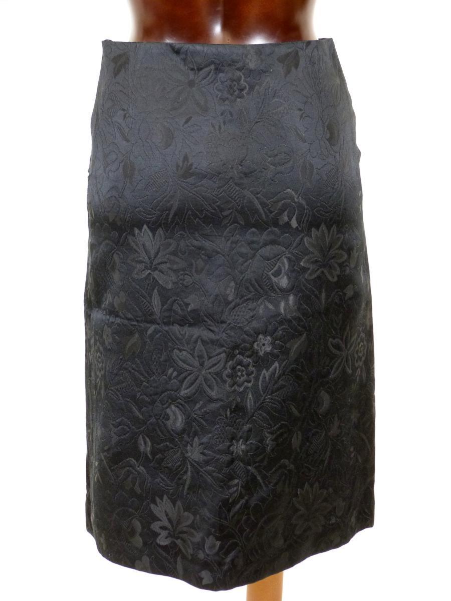 black floral embroidered skirt