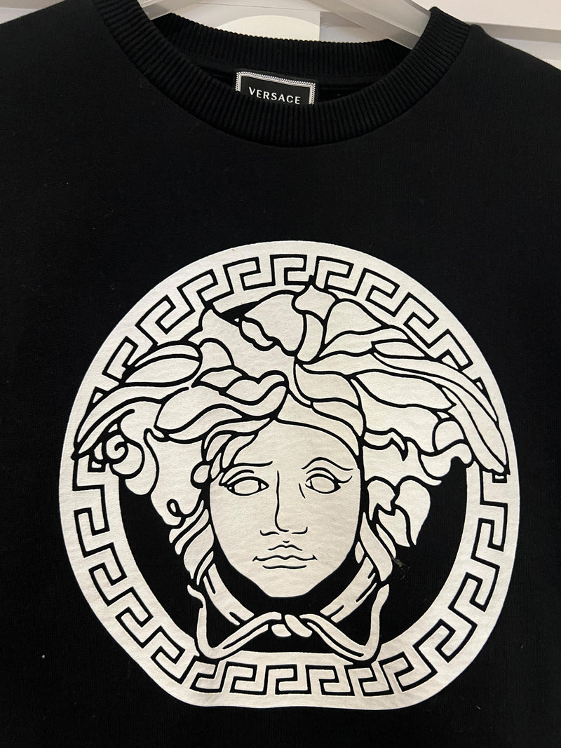 Versace Kids Black Medusa Print Swearshirt
