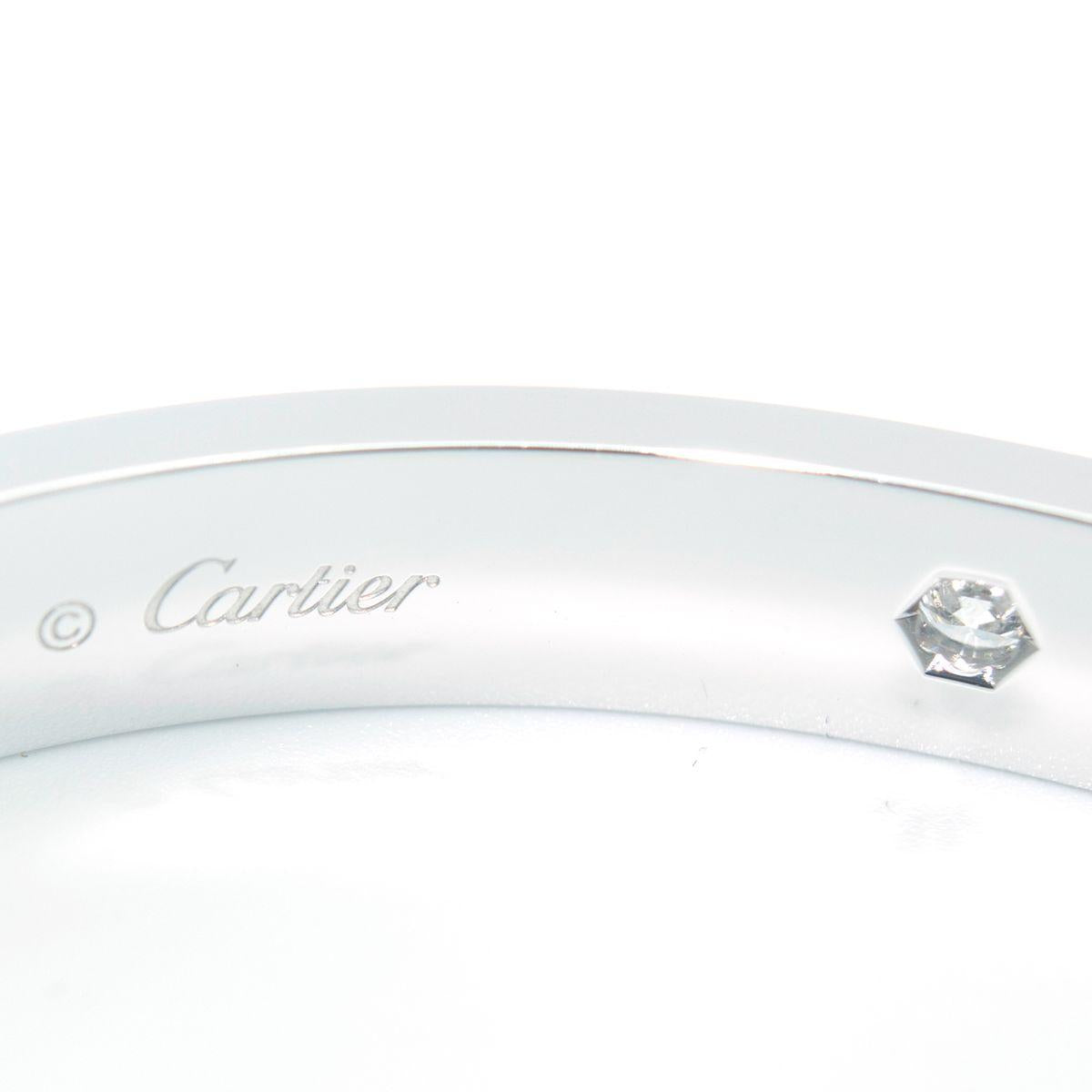 Cartier Medium White Gold and Diamond LOVE Bracelet with Box And Papers19