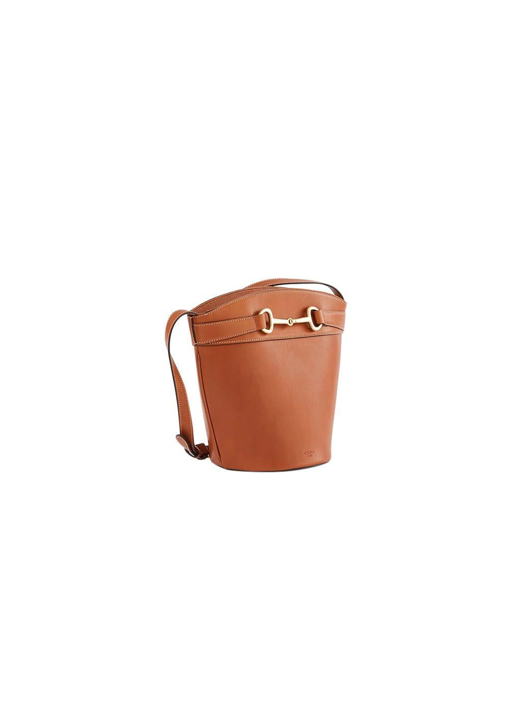 Tan Calfskin Crecy Bucket Bag