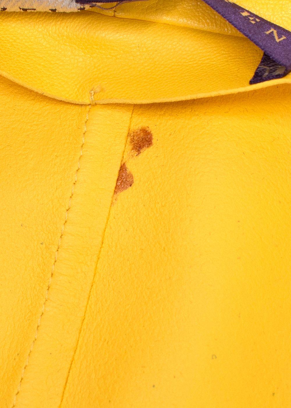 Ralph Lauren Collection Cropped Yellow Leather Jacket