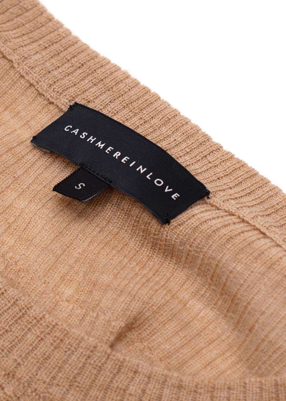 Cashmere in Love Beige Ribbed Midi Dress
