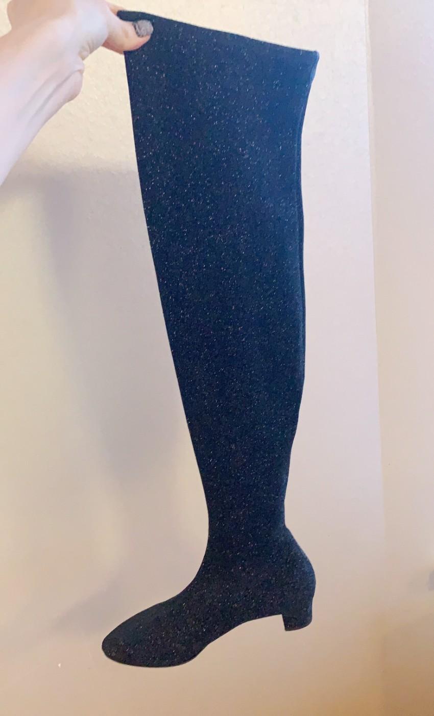 Giuseppe Zanottio Black Glitter OTK Boots