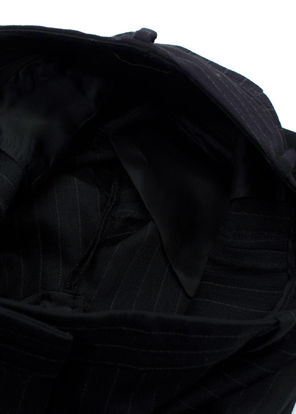 Nili Lotan Black Pinstripe Wide Leg Trousers