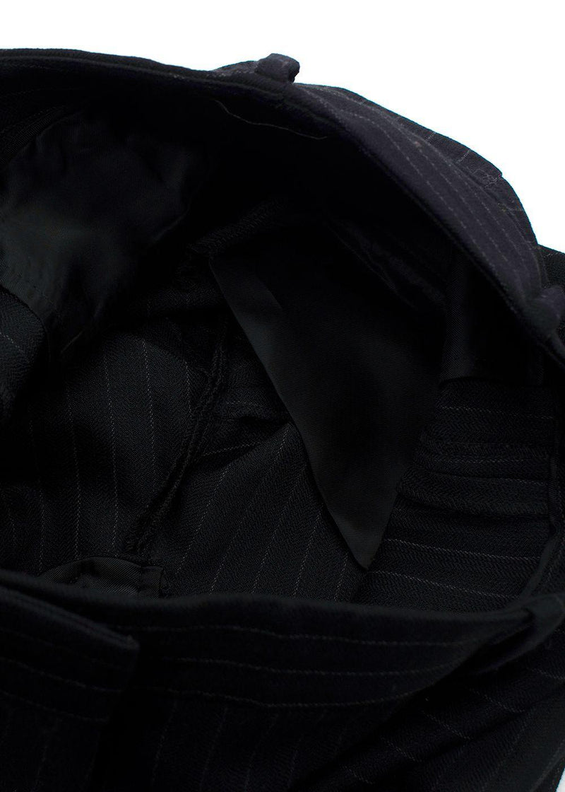 Nili Lotan Black Pinstripe Wide Leg Trousers