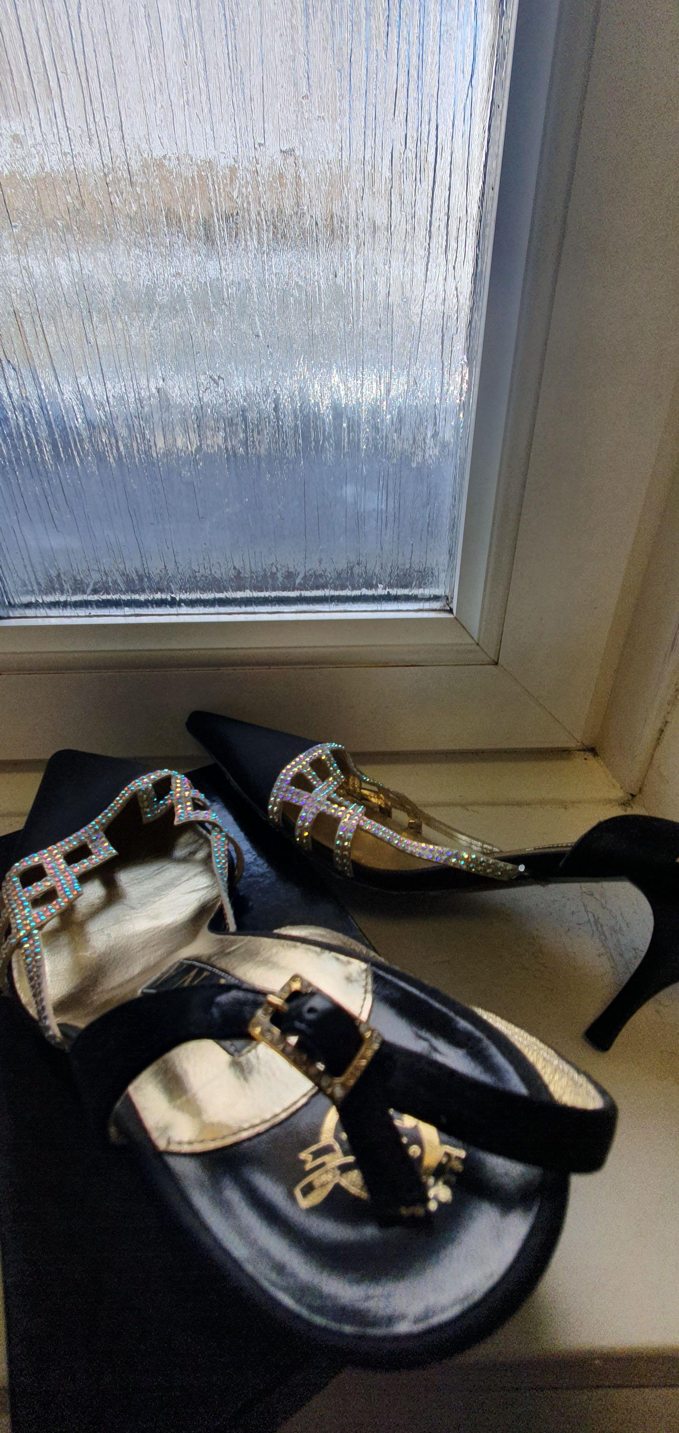 Crystal Embellished Slingback Sandals