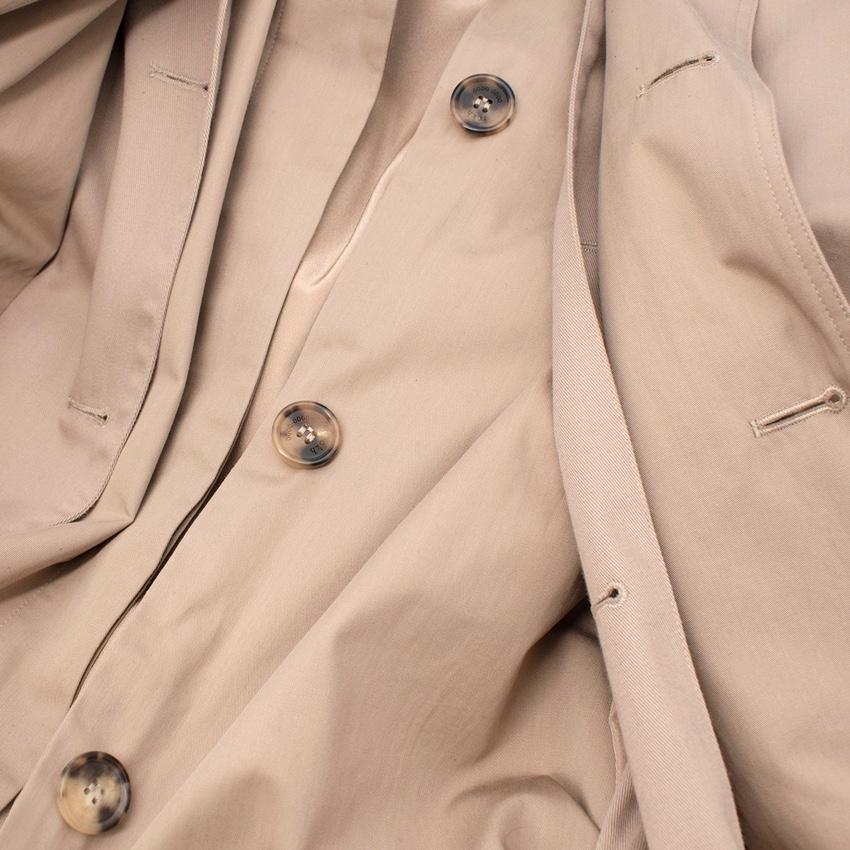 Rokh Beige Gabardine Double-Layered Trench Coat