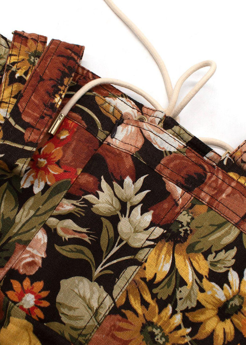 Zimmermann Bonita Lace-up Floral Mini Dress